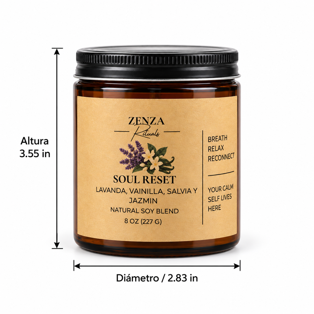 Soul Reset — Vela Artesanal de Lavanda